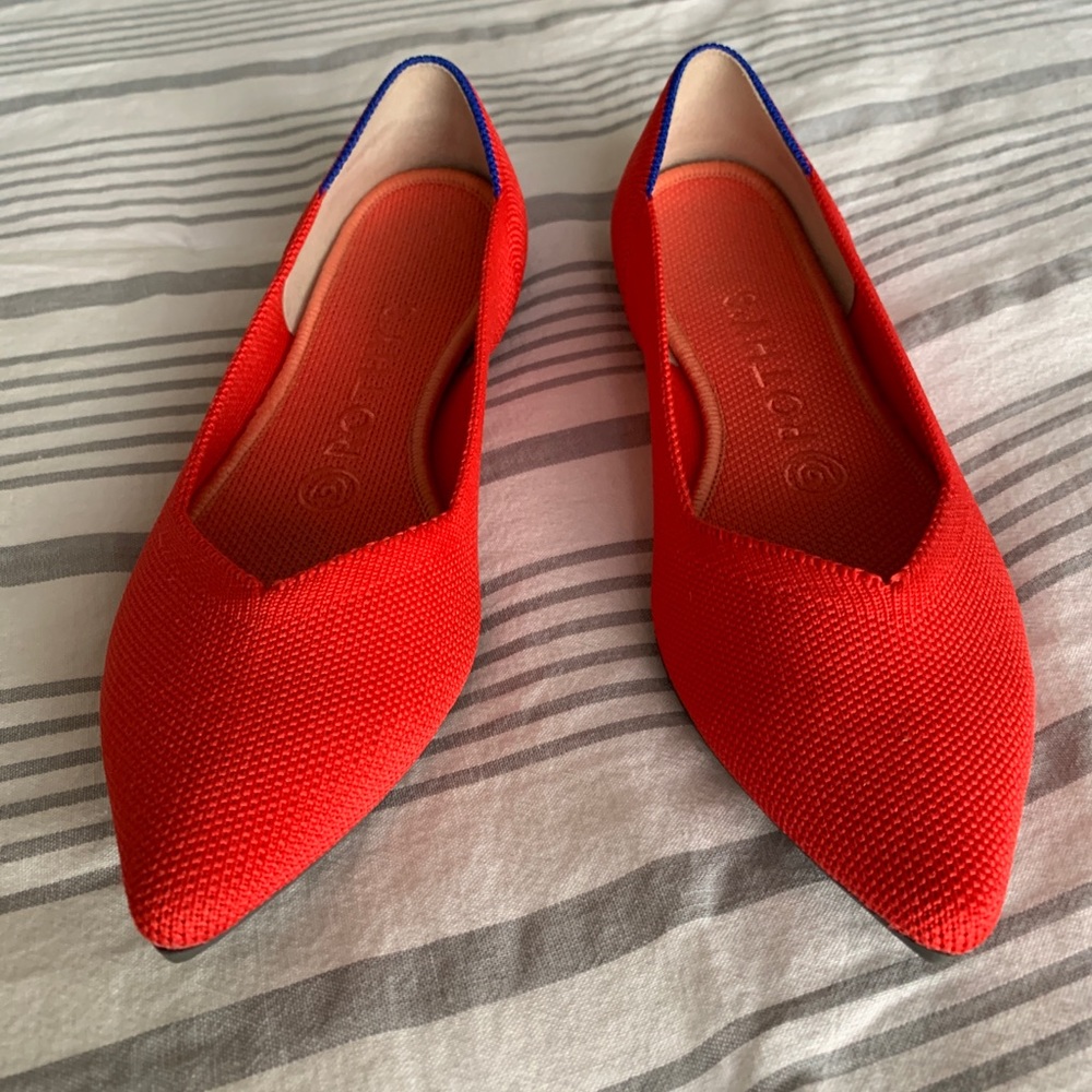 Rothy’s The Point shoes. bright red. Size 7. Like new condition. Only worn 1x.
